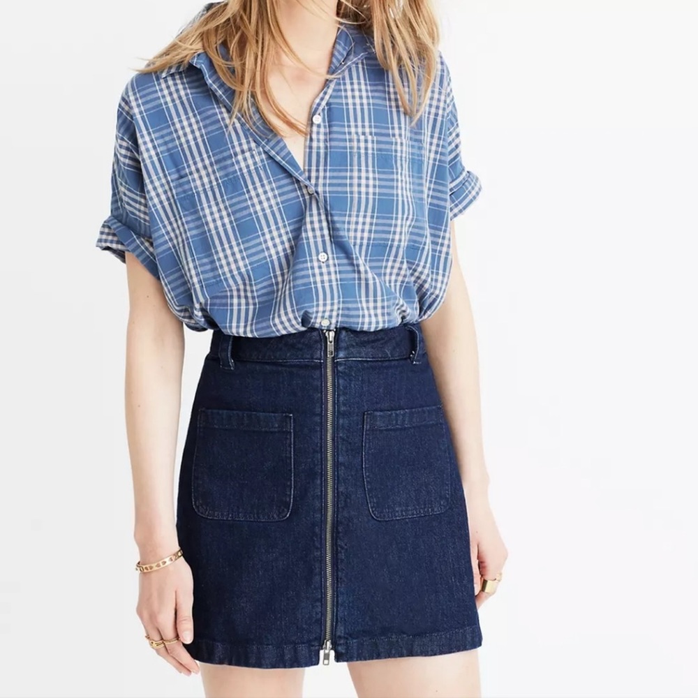 Madewell Denim Zip Mini Skirt Size 25